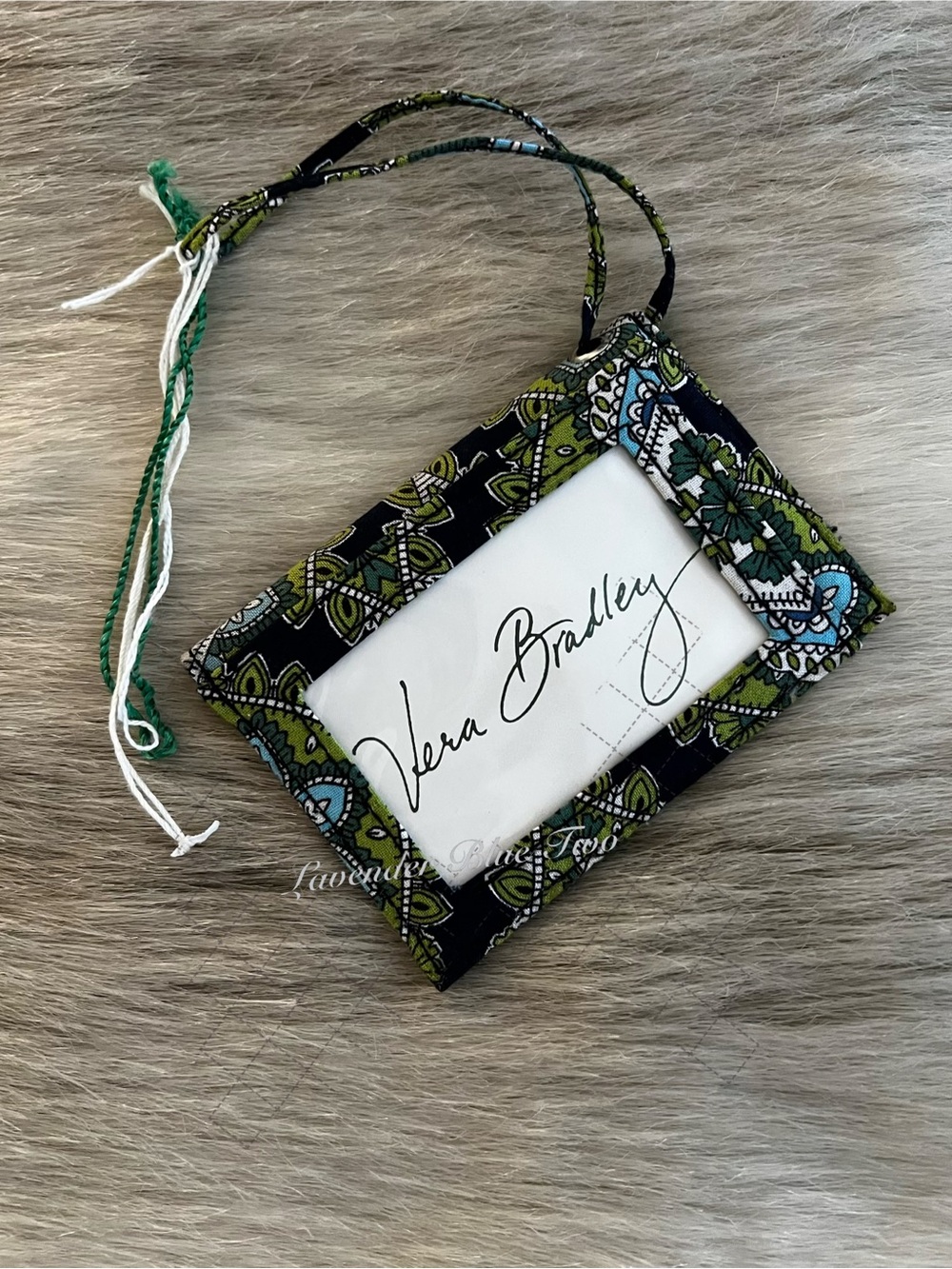 NEW Vintage VERA BRADLEY Cambridge 2007 Luggage Tag Envelope Card Holder Green